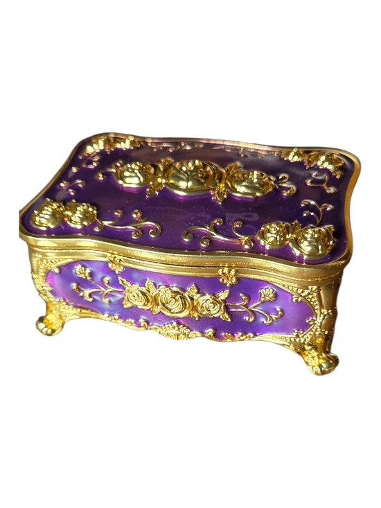 The Unbranded Brand Other - Purple and Gold Ornate Decorative Jewelry Music Box